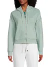 Calvin Klein Performance Women's Dropped Shoulder Zip Hoodie In Blue Surf