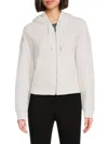 Calvin Klein Performance Women's Dropped Shoulder Zip Hoodie In Cloud