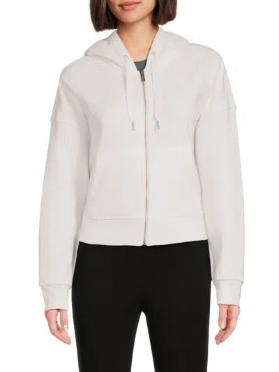 Calvin Klein Performance Women's Dropped Shoulder Zip Hoodie In Cloud