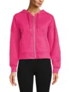 Calvin Klein Performance Women's Dropped Shoulder Zip Hoodie In Electric Pink