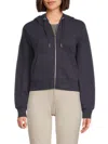 Calvin Klein Performance Women's Dropped Shoulder Zip Hoodie In Onyx