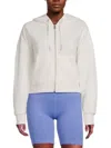 Calvin Klein Performance Women's Dropped Shoulder Zip Hoodie In Porcelain