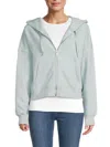 Calvin Klein Performance Women's Dropped Shoulder Zip Hoodie In Sea Level Blue