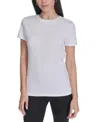 Calvin Klein Performance Women's Flocked-logo Crewneck T-shirt In Multi