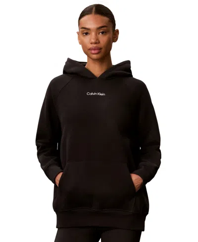 Calvin Klein Performance Women's French Terry Fleece Hoodie In Black