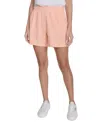 Calvin Klein Performance Women's French Terry Smocked-waist Shorts In Pink