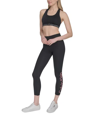 Calvin Klein Performance Women's High-rise 7/8 Leggings In Black,brandied Apricot