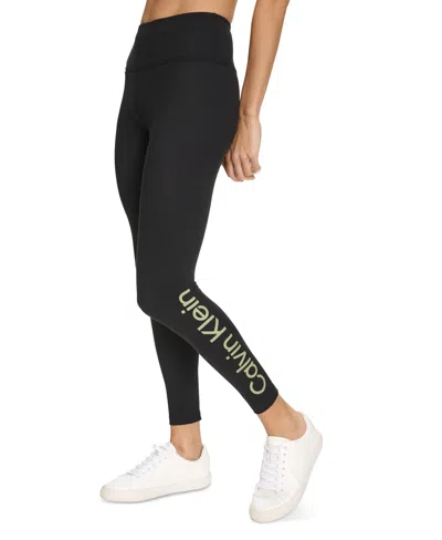 Calvin Klein Performance Women's High-rise 7/8 Leggings In Black,spray