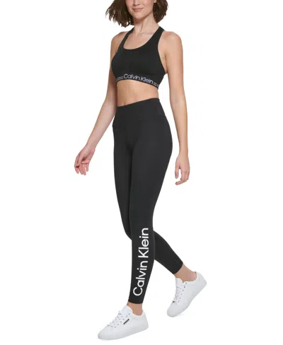 Calvin Klein Performance Women's High-rise 7/8 Leggings In Black,white