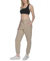 Calvin Klein Women's Fleece High-waist Relaxed Jogger Sweatpants In White Pepper