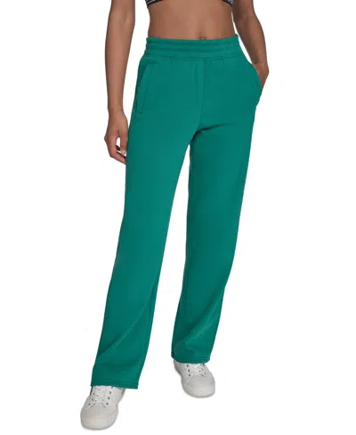 Calvin Klein Performance Women's High-waist Straight-leg Sweatpants In Green