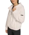 Calvin Klein Performance Women's Hooded Sherpa Jacket In Cloud
