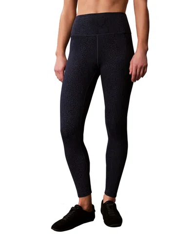 Calvin Klein Performance Women's Icon Sport 7/8 Snake-print High-rise Leggings In Black