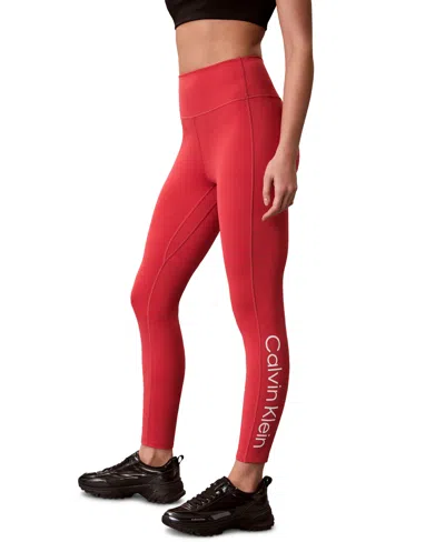Calvin Klein Performance Women's Icon Sport High-rise Pocket Leggings In Red