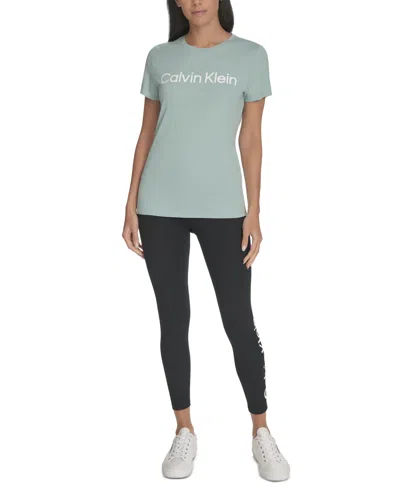 Calvin Klein Performance Women's Logo T-shirt In Blue Surf