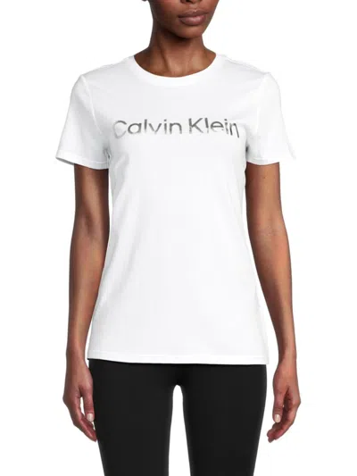 Calvin Klein Performance Women's Logo Tee In White