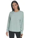 Calvin Klein Performance Women's Long-sleeve Crewneck T-shirt In Blue Surf