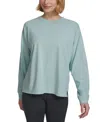 Calvin Klein Performance Women's Long-sleeve Crewneck T-shirt In Sea Level