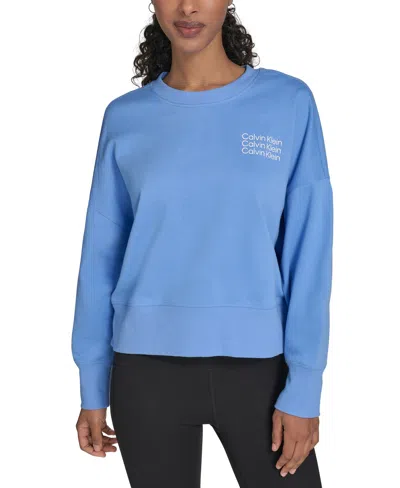 Calvin Klein Performance Women's Mini Triple Logo Pullover Sweatshirt