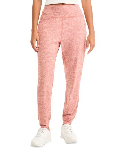 Calvin Klein Performance Women's Soft Melange Pull-on Ankle-length Joggers In Canyon Rose Heather