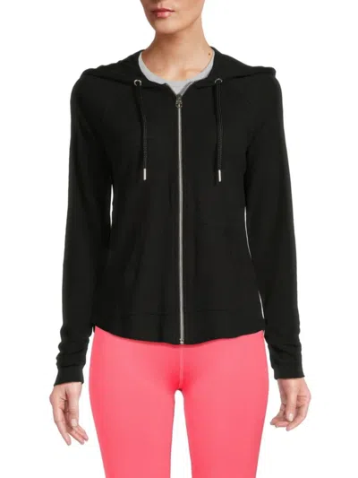 Calvin Klein Performance Women's Solid Zip Up Hoodie In Moon Rock