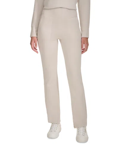 Calvin Klein Performance Women's Tech Waffle-knit Flare-leg Pants In Chalk