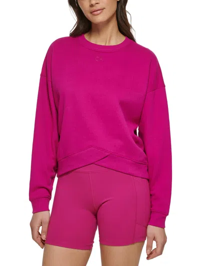 Calvin Klein Performance Womens Fleece Cropped Sweatshirt In Pink