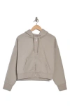 Calvin Klein Performance Zip Fleece Hoodie In Gray
