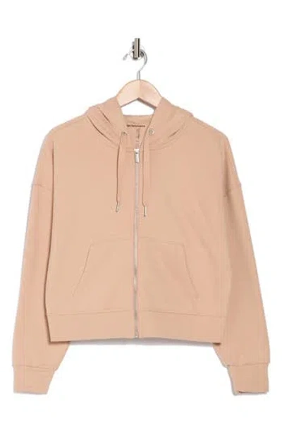 Calvin Klein Performance Zip Fleece Hoodie In Sirocco