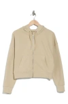 Calvin Klein Performance Zip Fleece Hoodie In White Pepper