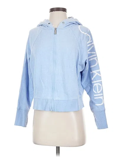 Pre-owned Calvin Klein Performance Zip Up Hoodie In Blue