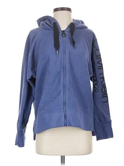 Pre-owned Calvin Klein Performance Zip Up Hoodie In Blue