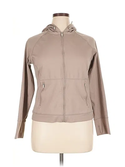 Pre-owned Calvin Klein Performance Zip Up Hoodie In Brown