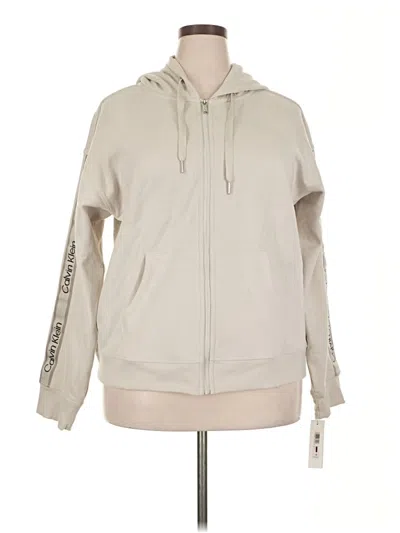 Pre-owned Calvin Klein Performance Zip Up Hoodie In Brown