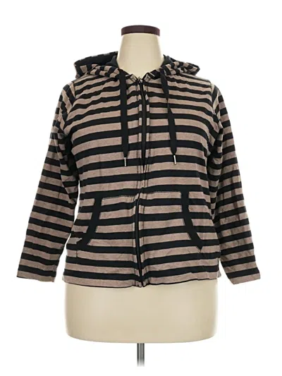 Pre-owned Calvin Klein Performance Zip Up Hoodie In Brown