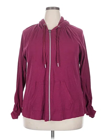Pre-owned Calvin Klein Performance Zip Up Hoodie In Burgundy