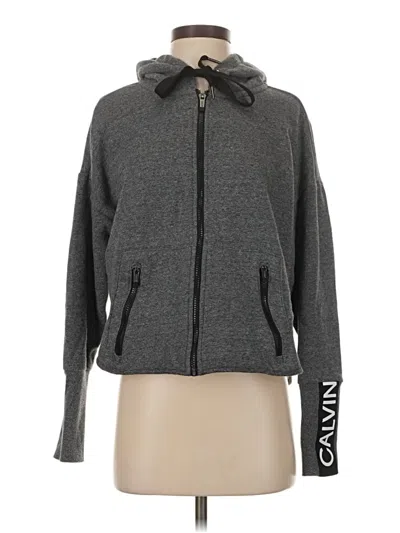 Pre-owned Calvin Klein Performance Zip Up Hoodie In Gray