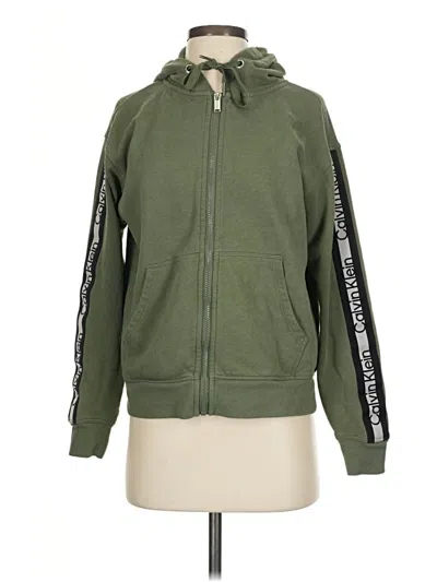 Pre-owned Calvin Klein Performance Zip Up Hoodie In Green
