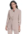 Calvin Klein Women's Textured 3/4-sleeve One-button Jacket