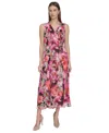 Calvin Klein Petite Floral-print Maxi Dress In Hibiscus Multi