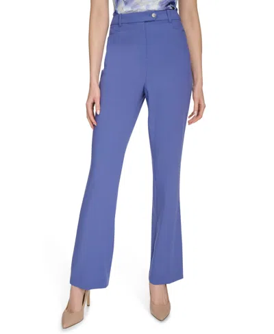 Calvin Klein Petite High-rise Straight-leg Pants In Future Dusk