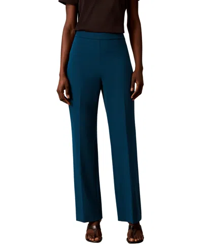 Calvin Klein Petite High-rise Bootcut Pants In True Navy