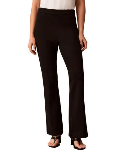 Calvin Klein Petite High-rise Pull-on Bootcut Pants In Black