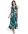 Calvin Klein Plus Size Jersey Printed Sleeveless Midi Dress In Multi