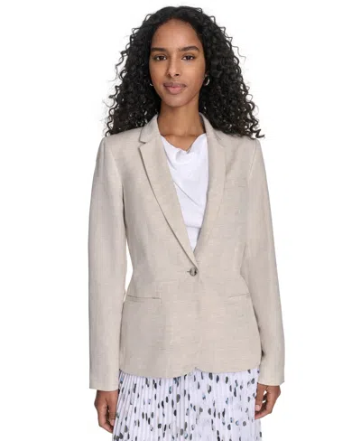 Calvin Klein Petite Linen-blend Blazer