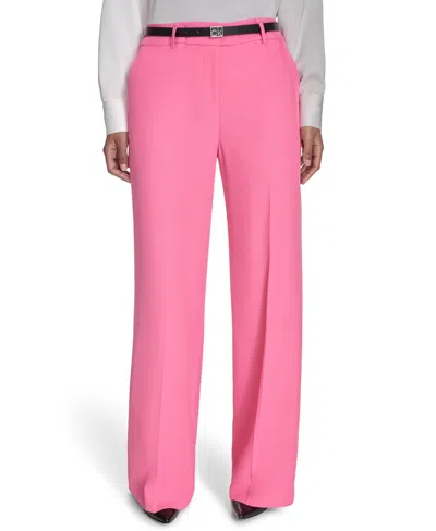 CALVIN KLEIN PETITE MID-RISE WIDE-LEG PANTS