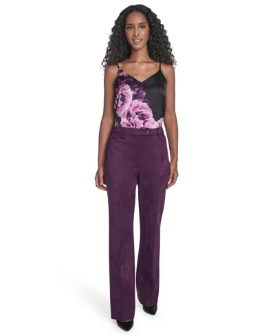 Calvin Klein Petite Modern Fit High Rise Pants In Purple