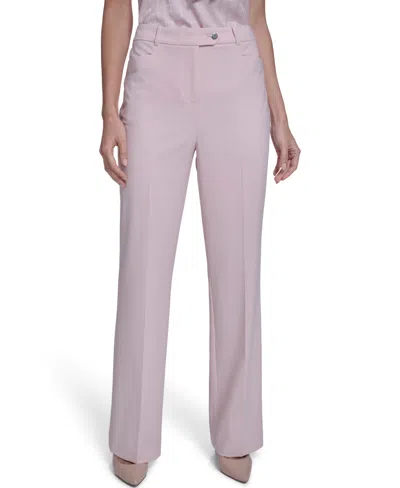 Calvin Klein Petite Modern Straight Leg Pants In Pink