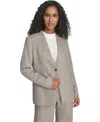 Calvin Klein Petite Novelty One Button Jacket In Gray