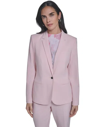 Calvin Klein Petite One-button Blazer In Pink